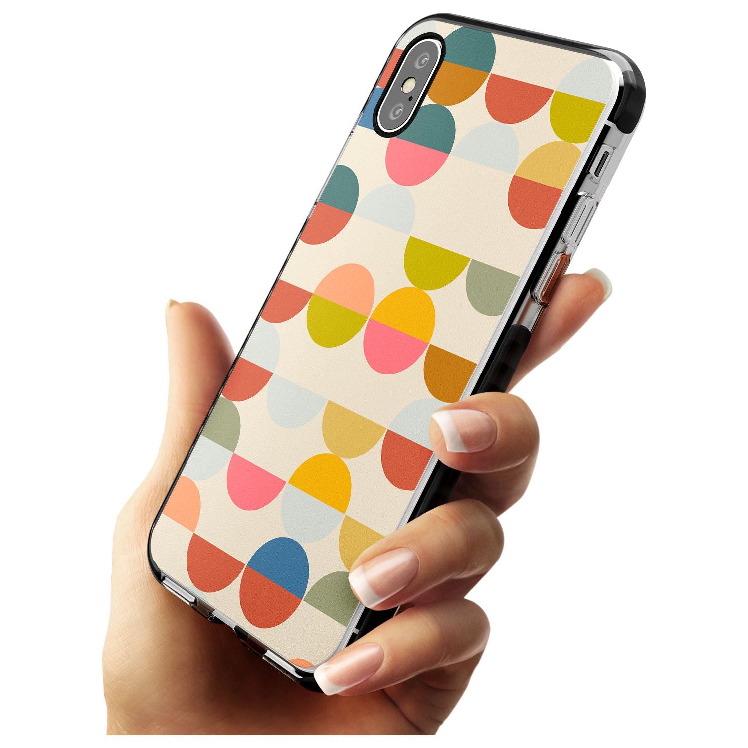 Abstract Retro Shapes: Colourful Circles Pink Fade Impact Phone Case for iPhone X XS Max XR