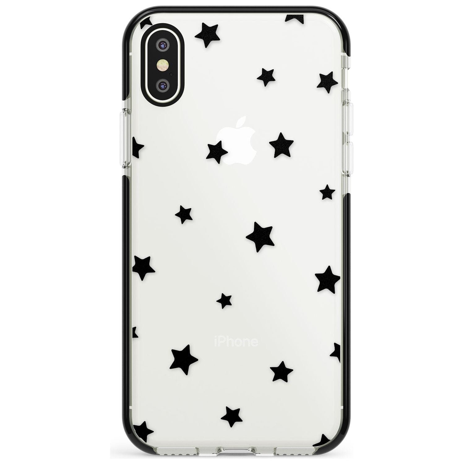 Black Stars Pattern Black Impact Phone Case for iPhone X XS Max XR