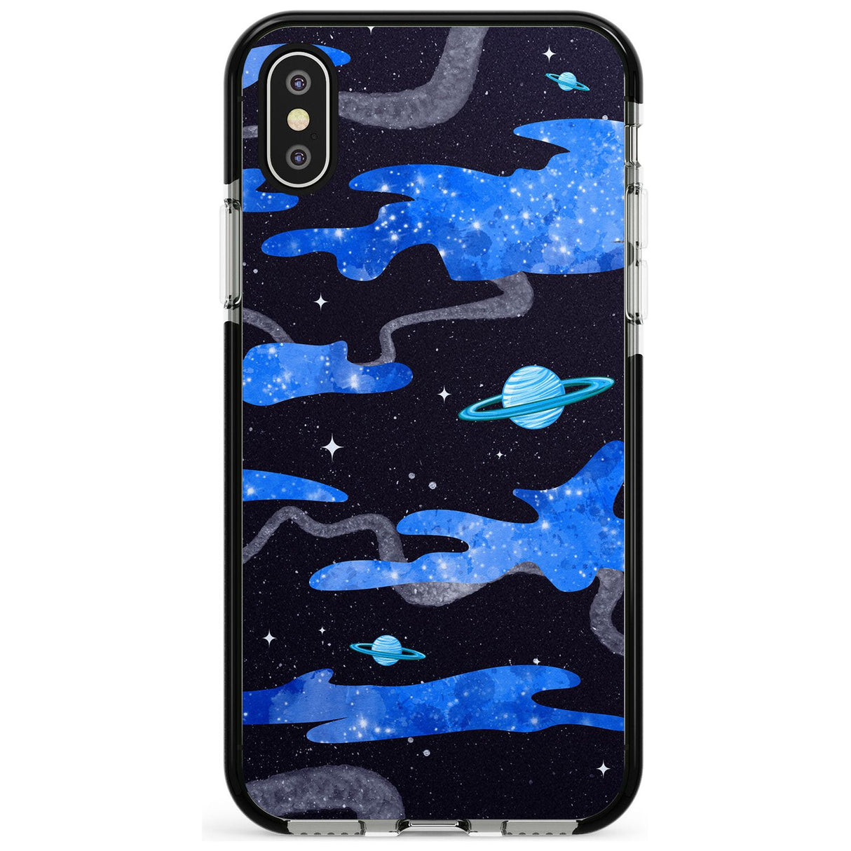 Blue Galaxy Black Impact Phone Case for iPhone X XS Max XR