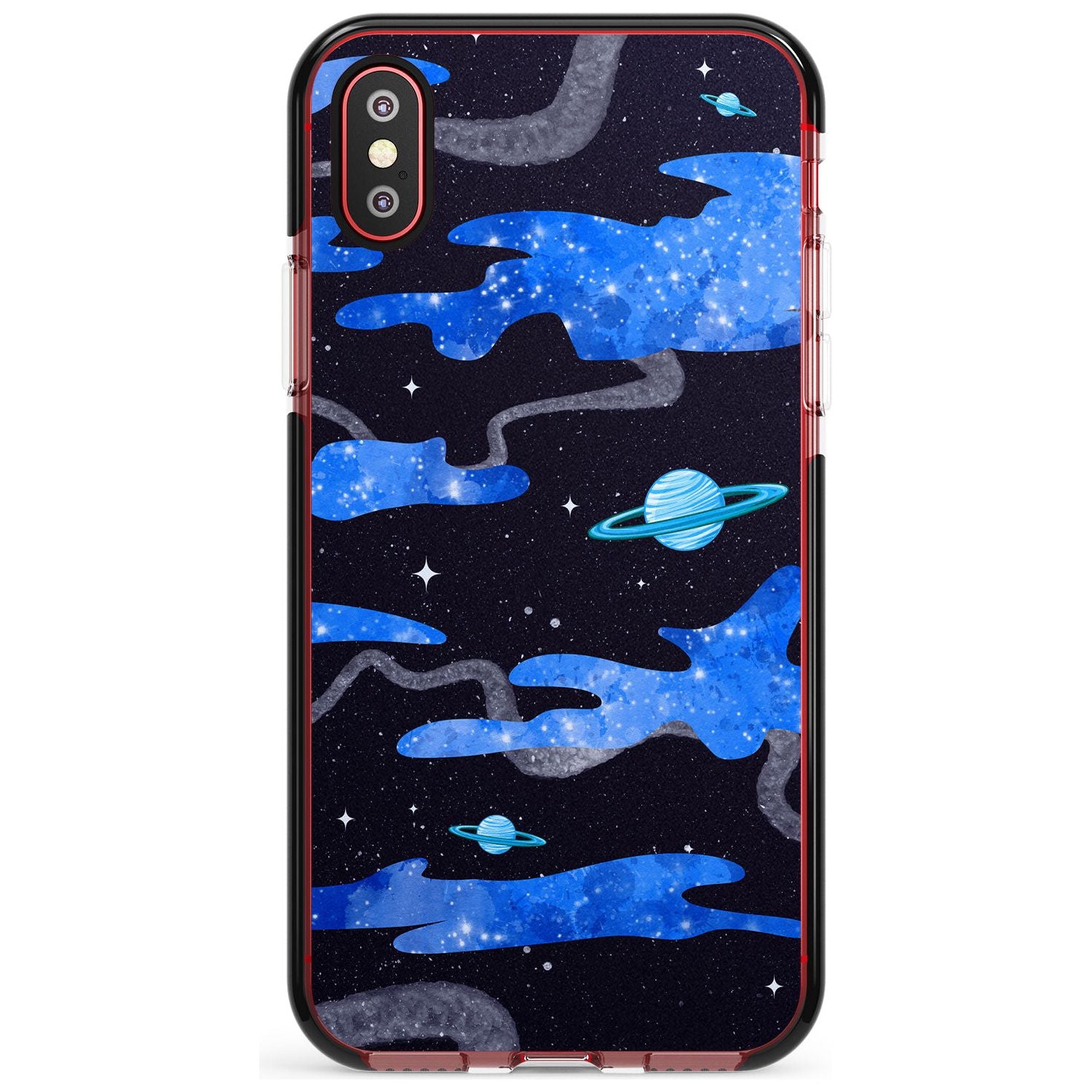 Blue Galaxy Black Impact Phone Case for iPhone X XS Max XR