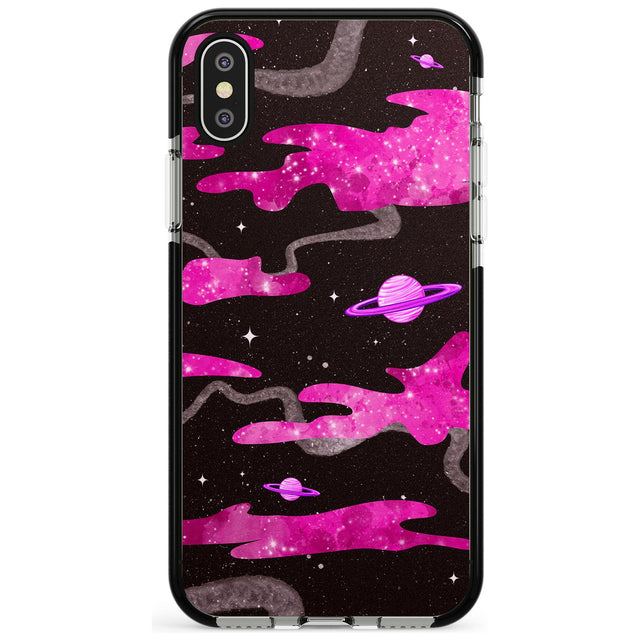 Pink Pattern Black Impact Phone Case for iPhone X XS Max XR