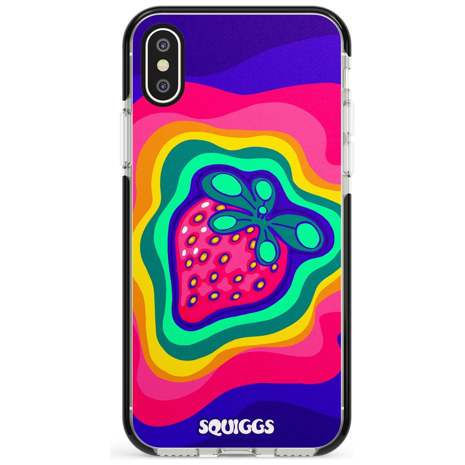 Strawberry Rainbow Pink Fade Impact Phone Case for iPhone X XS Max XR