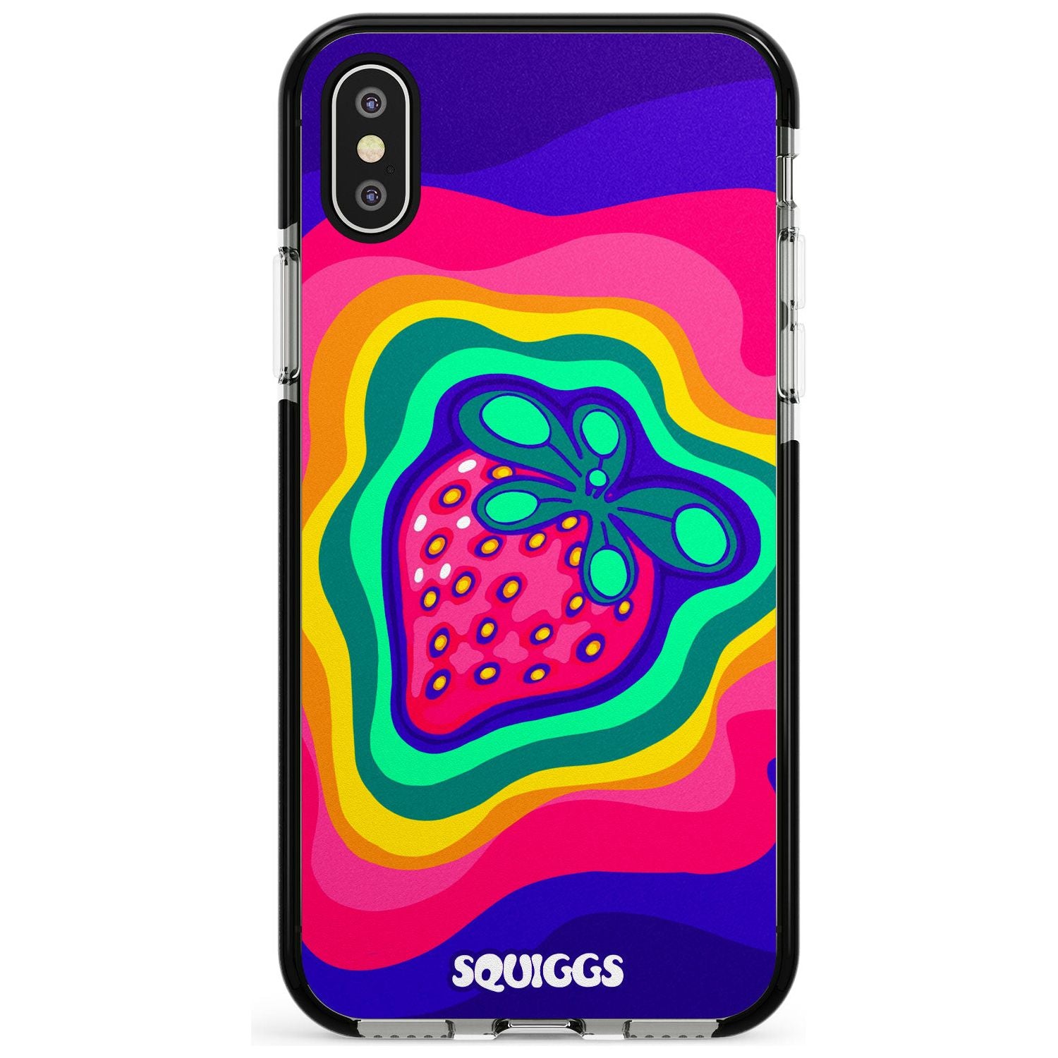 Strawberry Rainbow Pink Fade Impact Phone Case for iPhone X XS Max XR