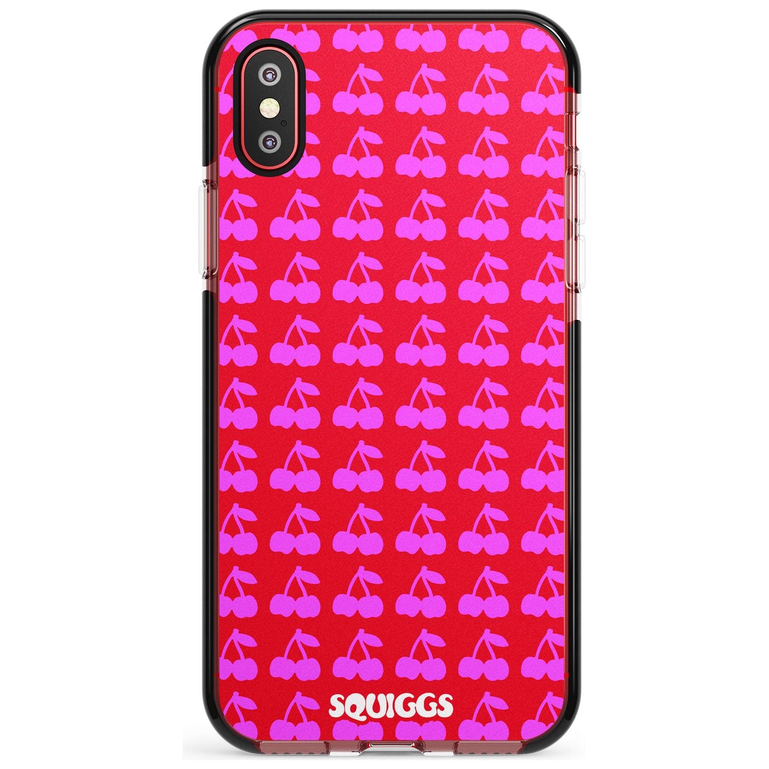 Red Cherries Pink Fade Impact Phone Case for iPhone X XS Max XR