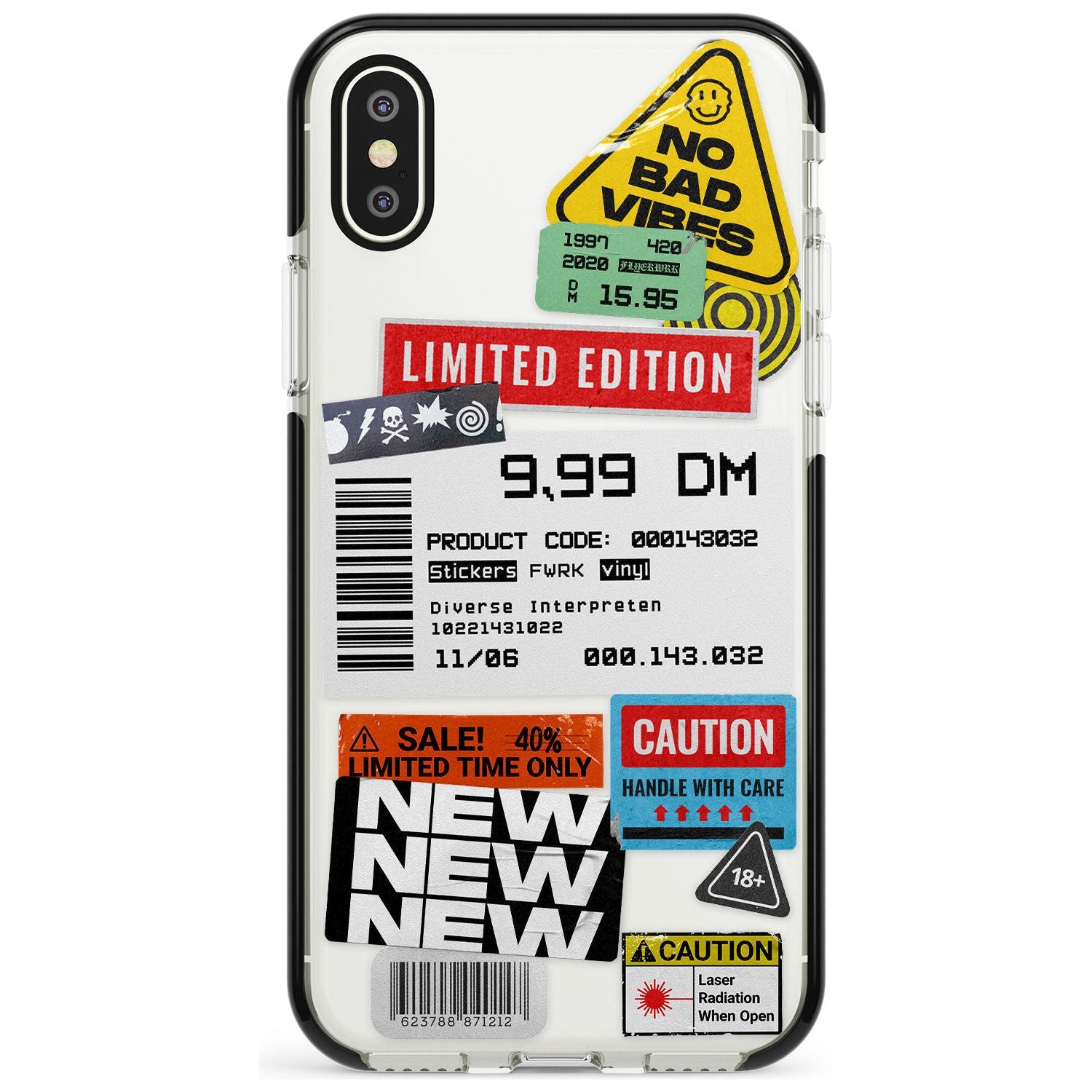 Barcode Sticker Mix Phone Case for iPhone X XS Max XR