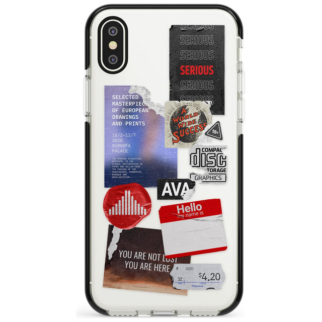 Red & Black Sticker Mix Pink Fade Impact Phone Case for iPhone X XS Max XR