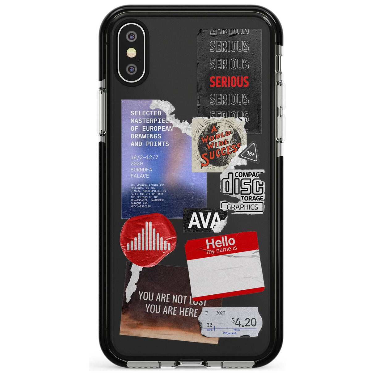 Red & Black Sticker Mix Pink Fade Impact Phone Case for iPhone X XS Max XR