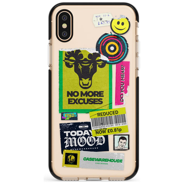 No More Excuses Sticker Mix Pink Fade Impact Phone Case for iPhone X XS Max XR