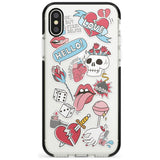 Skull & Flowers Sticker  iPhone Case  Black Impact Phone Case - Case Warehouse