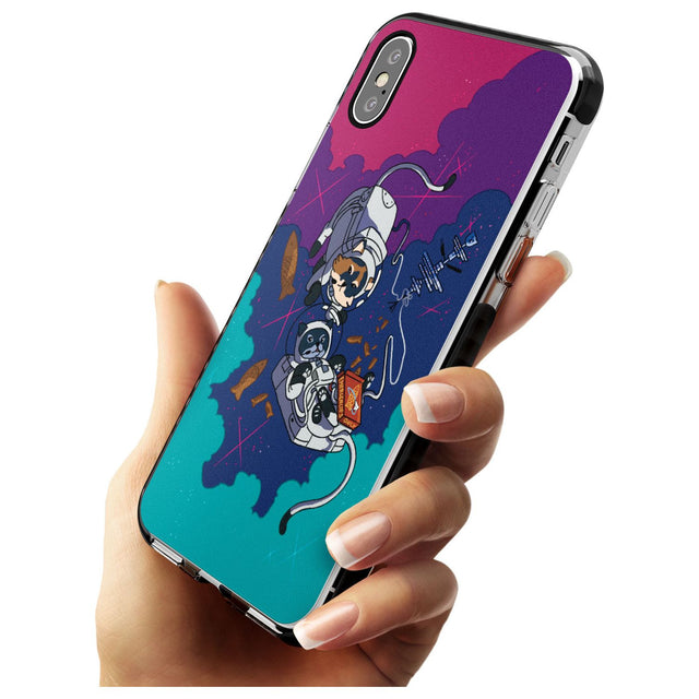 CATS IN SPACE Pink Fade Impact Phone Case for iPhone X XS Max XR