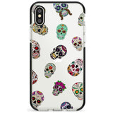 Mixed Sugar Skull Pattern Black Impact Phone Case for iPhone X XS Max XR