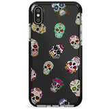 Mixed Sugar Skull Pattern Black Impact Phone Case for iPhone X XS Max XR