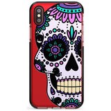 Violet Sugar Skull Black Impact Phone Case for iPhone X XS Max XR