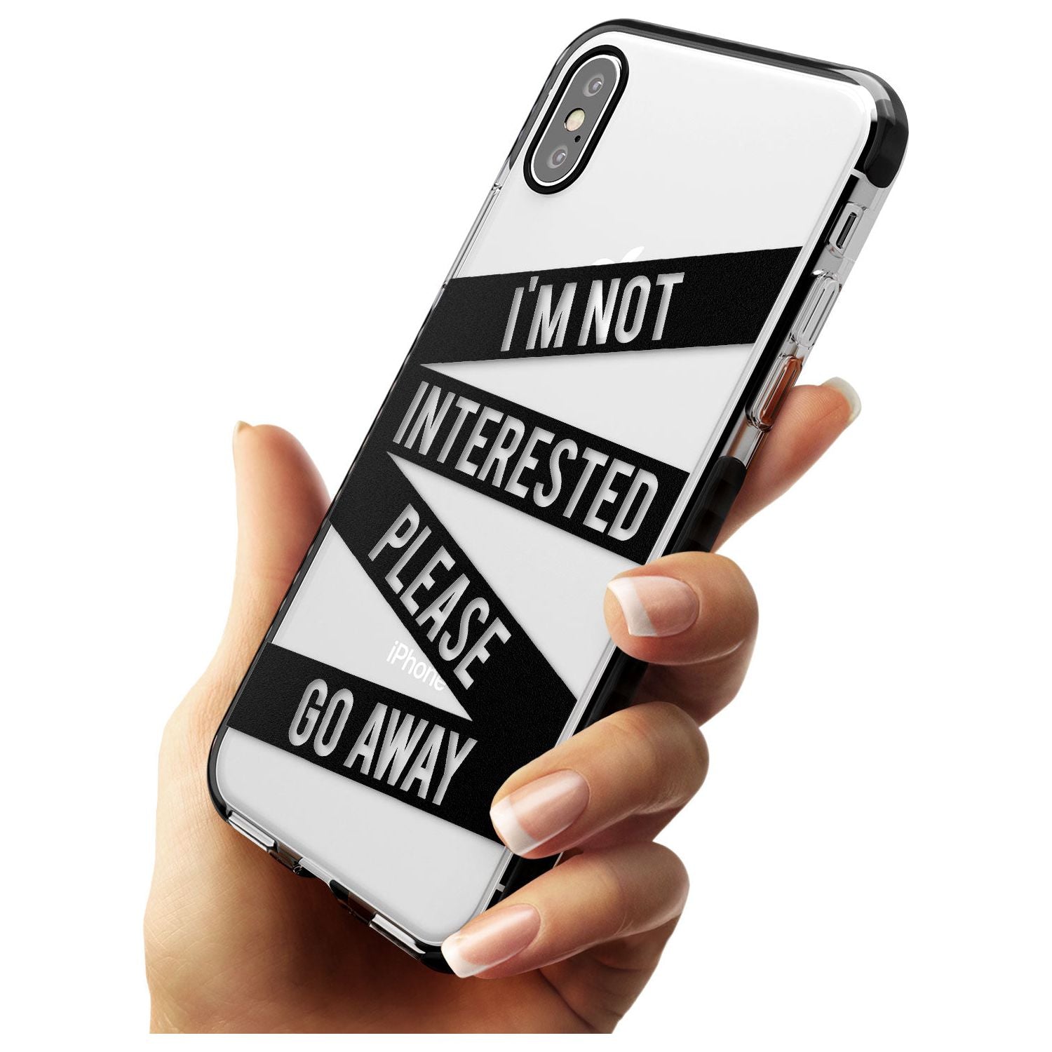 Black Stripes I'm Not Interested Black Impact Phone Case for iPhone X XS Max XR