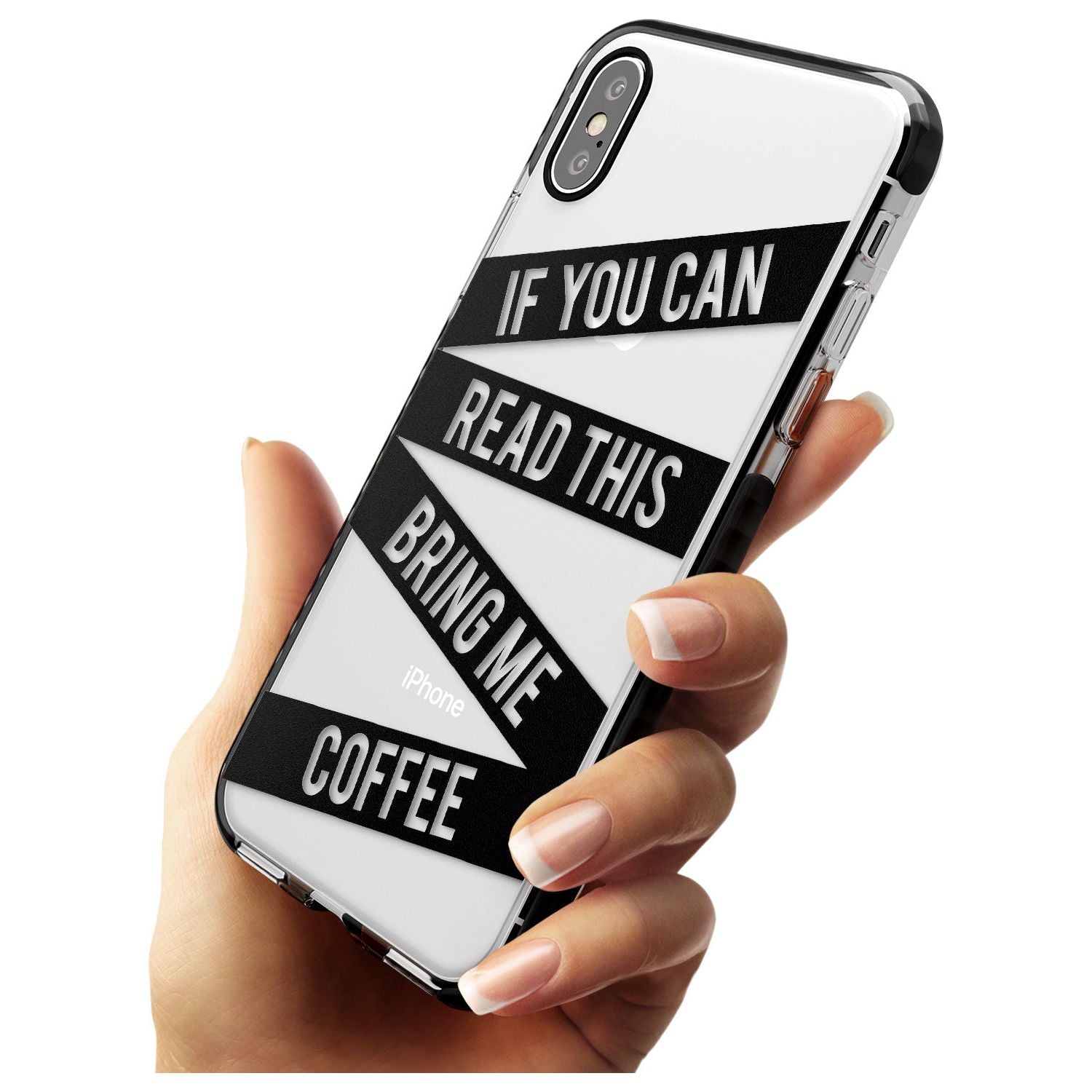 Black Stripes Bring Me Coffee Black Impact Phone Case for iPhone X XS Max XR