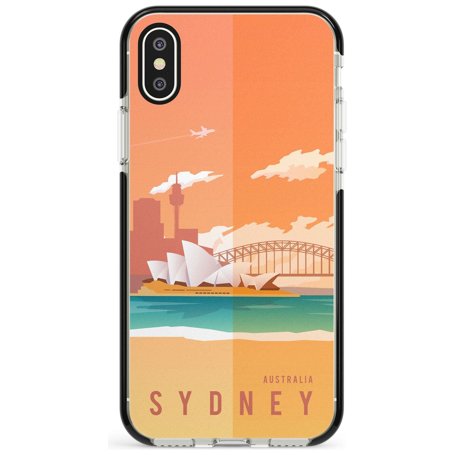 Vintage Travel Poster Sydney Black Impact Phone Case for iPhone X XS Max XR