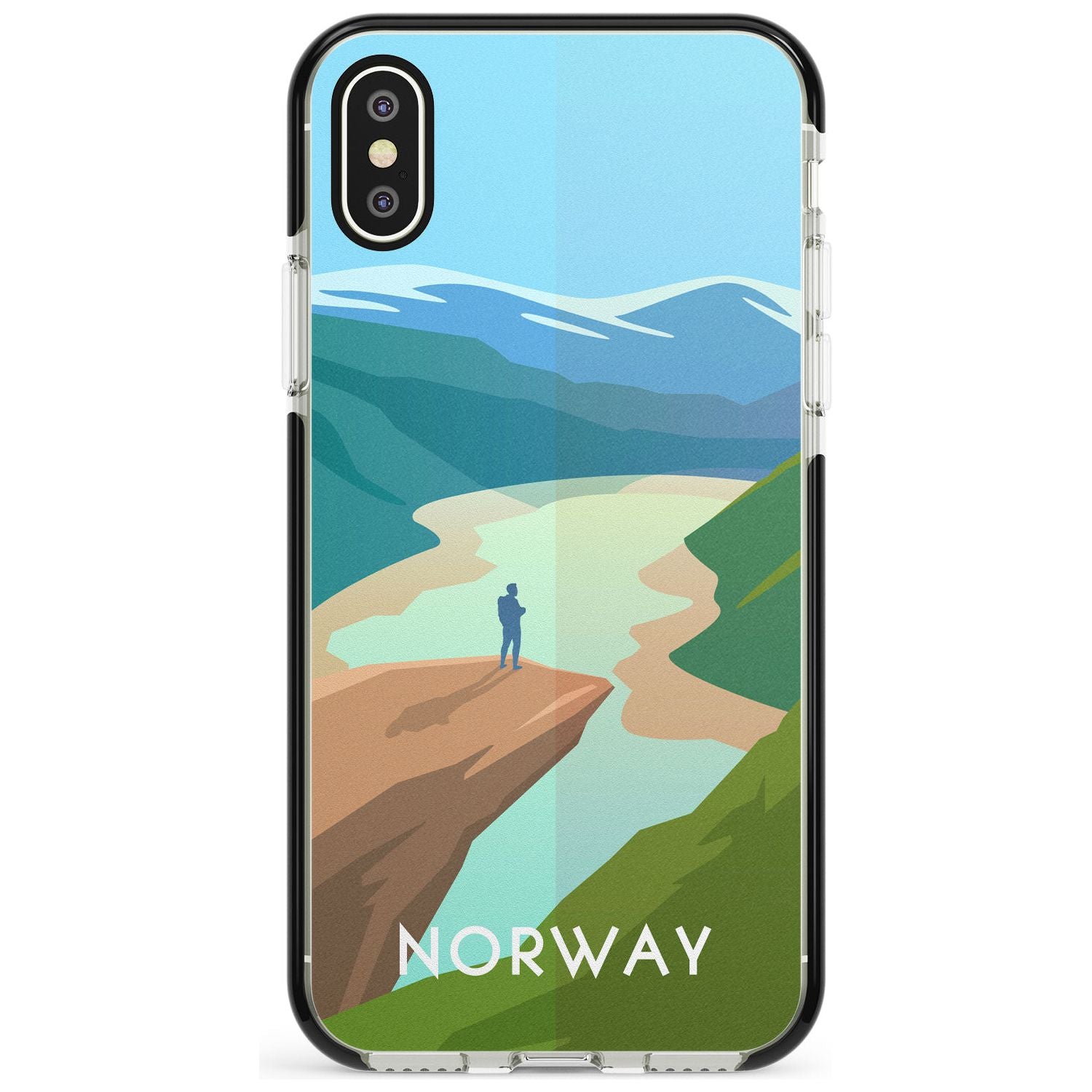 Vintage Travel Poster Norway Black Impact Phone Case for iPhone X XS Max XR