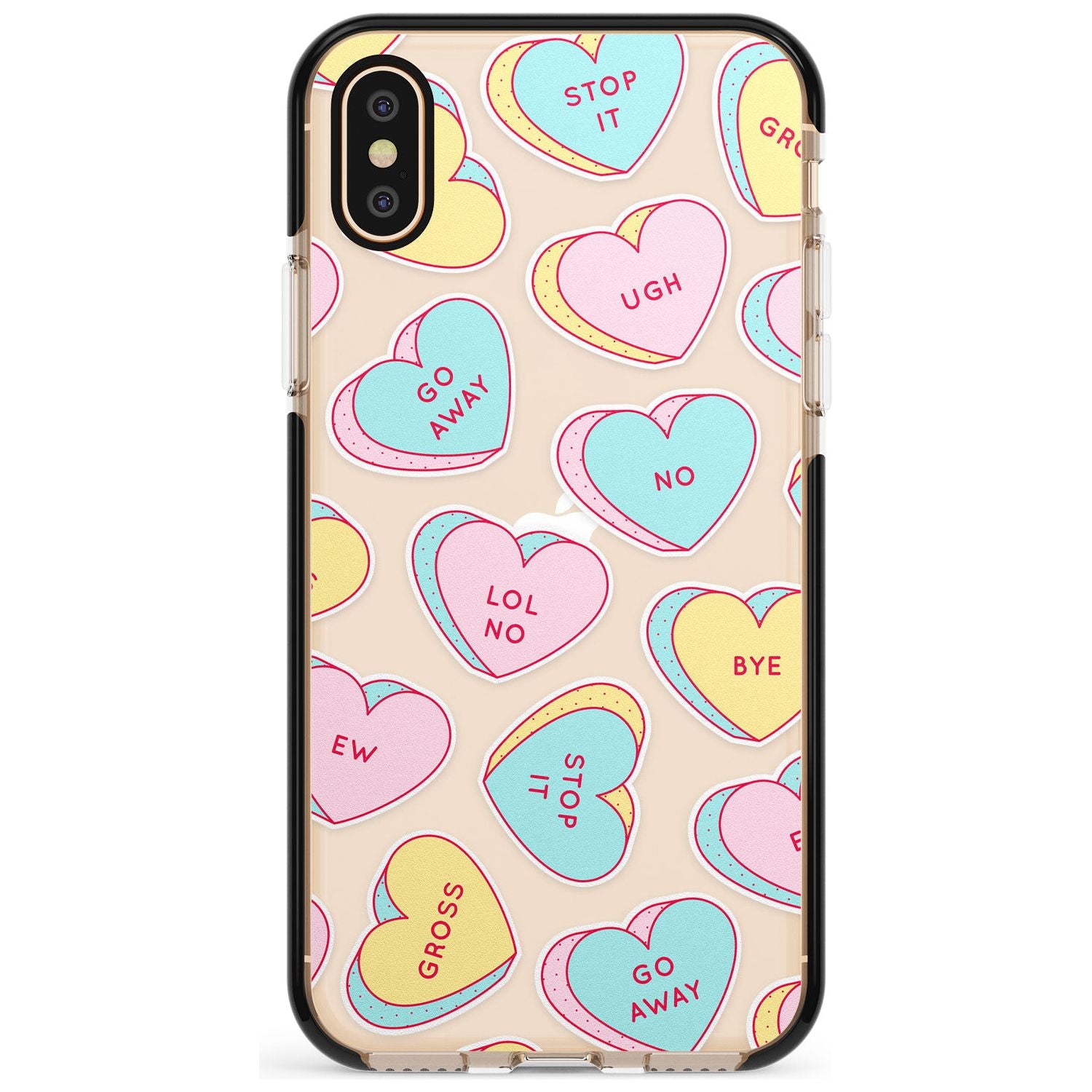 Sarcastic Love Hearts Pink Fade Impact Phone Case for iPhone X XS Max XR