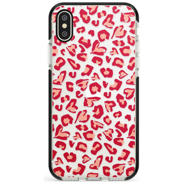 Heart Leopard Print Pink Fade Impact Phone Case for iPhone X XS Max XR