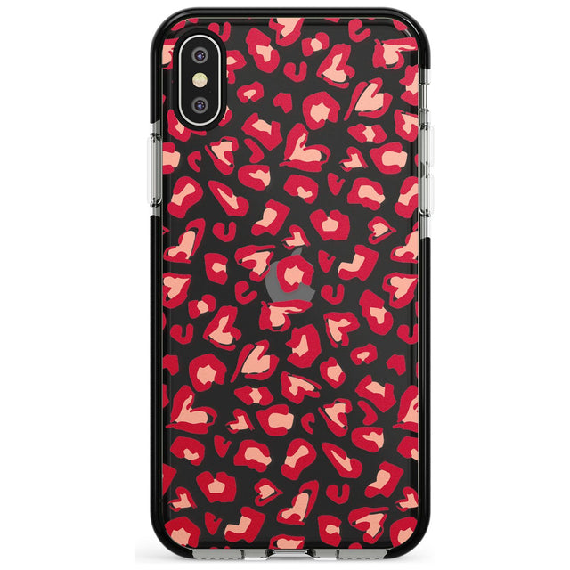 Heart Leopard Print Pink Fade Impact Phone Case for iPhone X XS Max XR