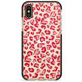 Heart Leopard Print Pink Fade Impact Phone Case for iPhone X XS Max XR