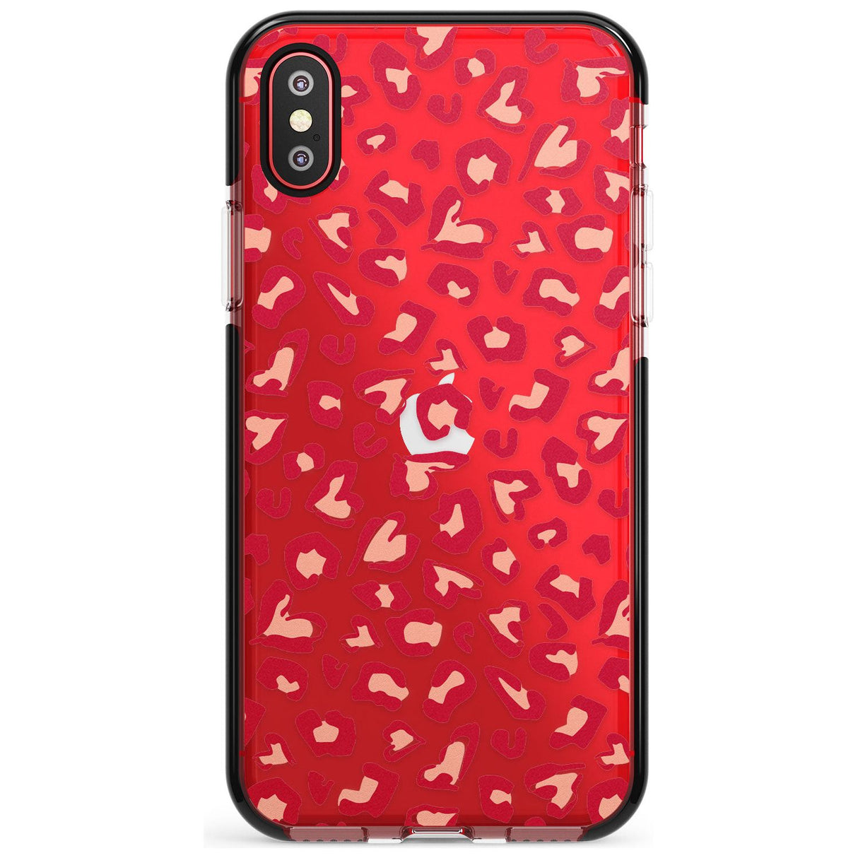 Heart Leopard Print Pink Fade Impact Phone Case for iPhone X XS Max XR