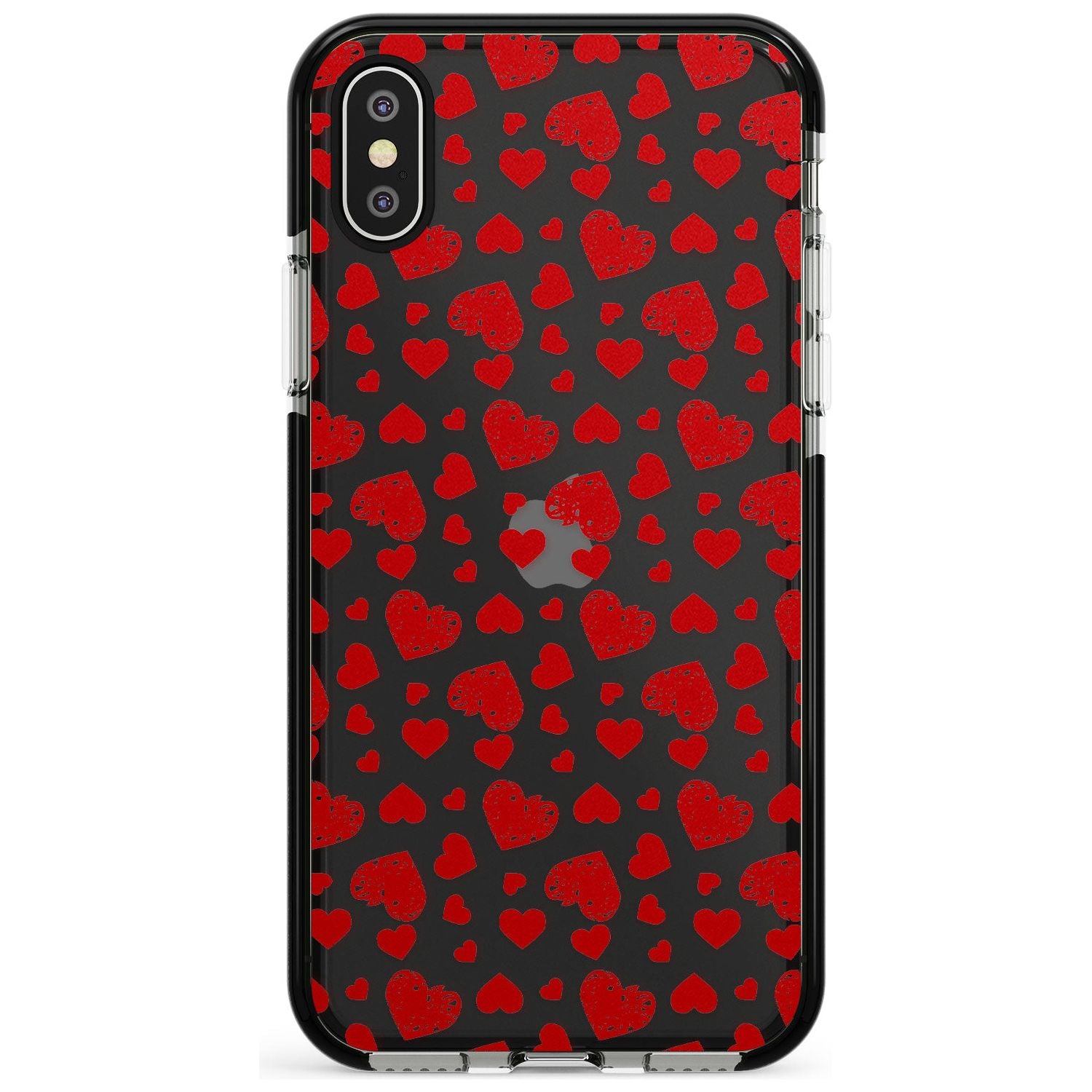 Sketched Heart Pattern Pink Fade Impact Phone Case for iPhone X XS Max XR