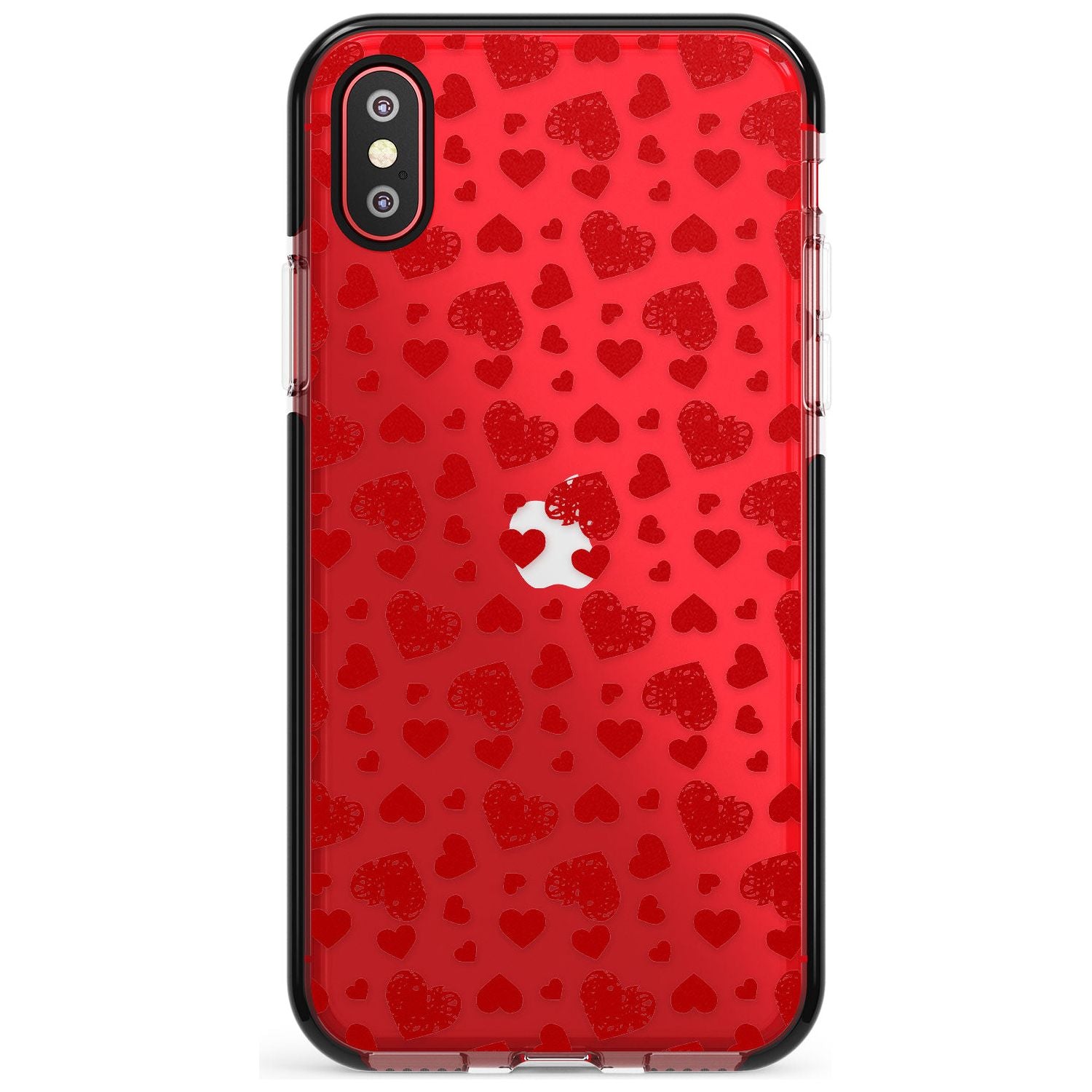 Sketched Heart Pattern Pink Fade Impact Phone Case for iPhone X XS Max XR