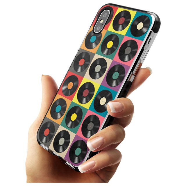 Vinyl Record Pattern Black Impact Phone Case for iPhone X XS Max XR