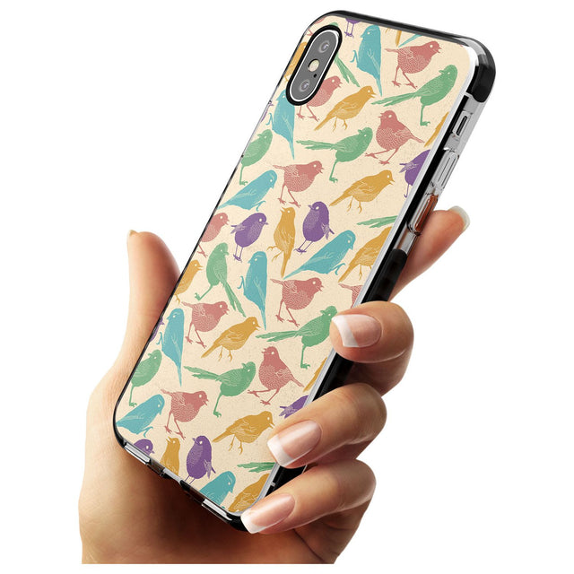 Colourful Feathered Friends Bird Black Impact Phone Case for iPhone X XS Max XR