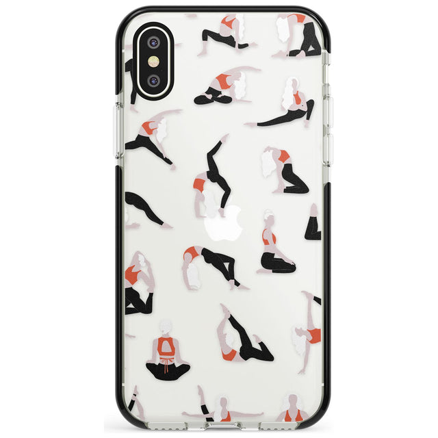 Yoga Poses Clear Pink Fade Impact Phone Case for iPhone X XS Max XR