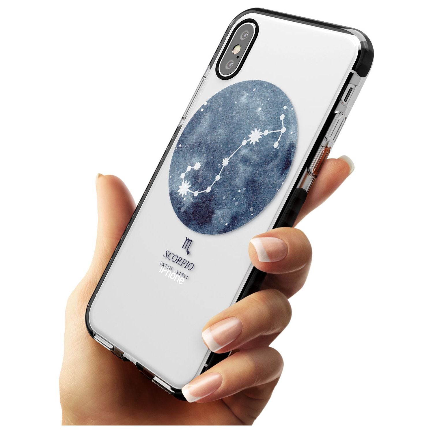 Scorpio Zodiac Transparent Design - Blue Black Impact Phone Case for iPhone X XS Max XR