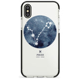 Pisces Zodiac Transparent Design - Blue Black Impact Phone Case for iPhone X XS Max XR