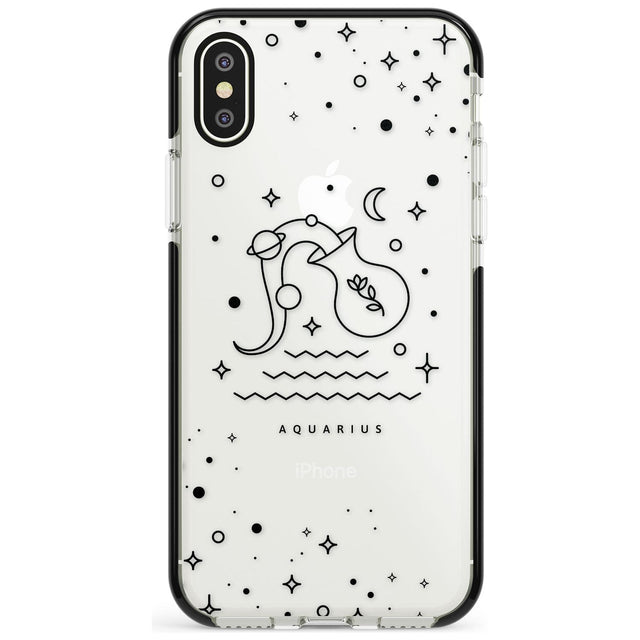 Aquarius Emblem - Transparent Design Black Impact Phone Case for iPhone X XS Max XR