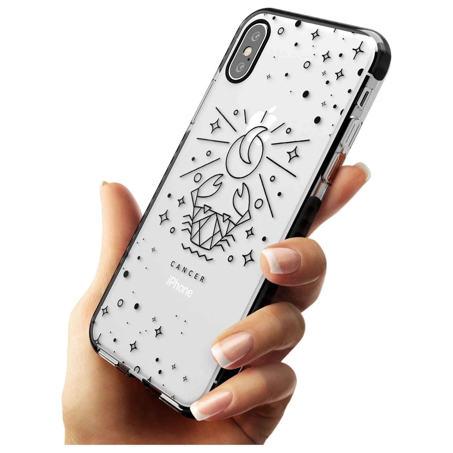 Cancer Emblem - Transparent Design Black Impact Phone Case for iPhone X XS Max XR