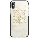 Capricorn Emblem - Solid Gold Marbled Design Black Impact Phone Case for iPhone X XS Max XR