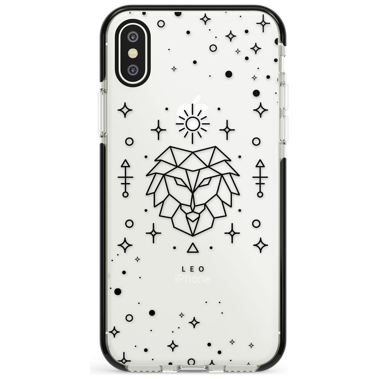 Leo Emblem - Transparent Design Black Impact Phone Case for iPhone X XS Max XR