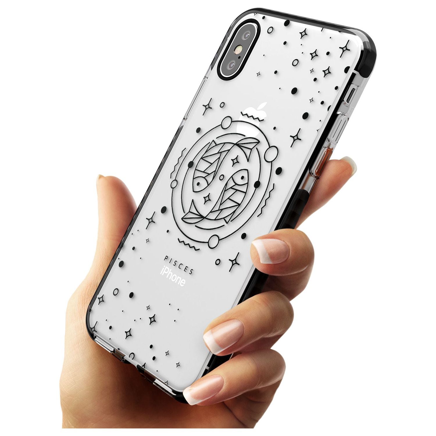 Pisces Emblem - Transparent Design Black Impact Phone Case for iPhone X XS Max XR