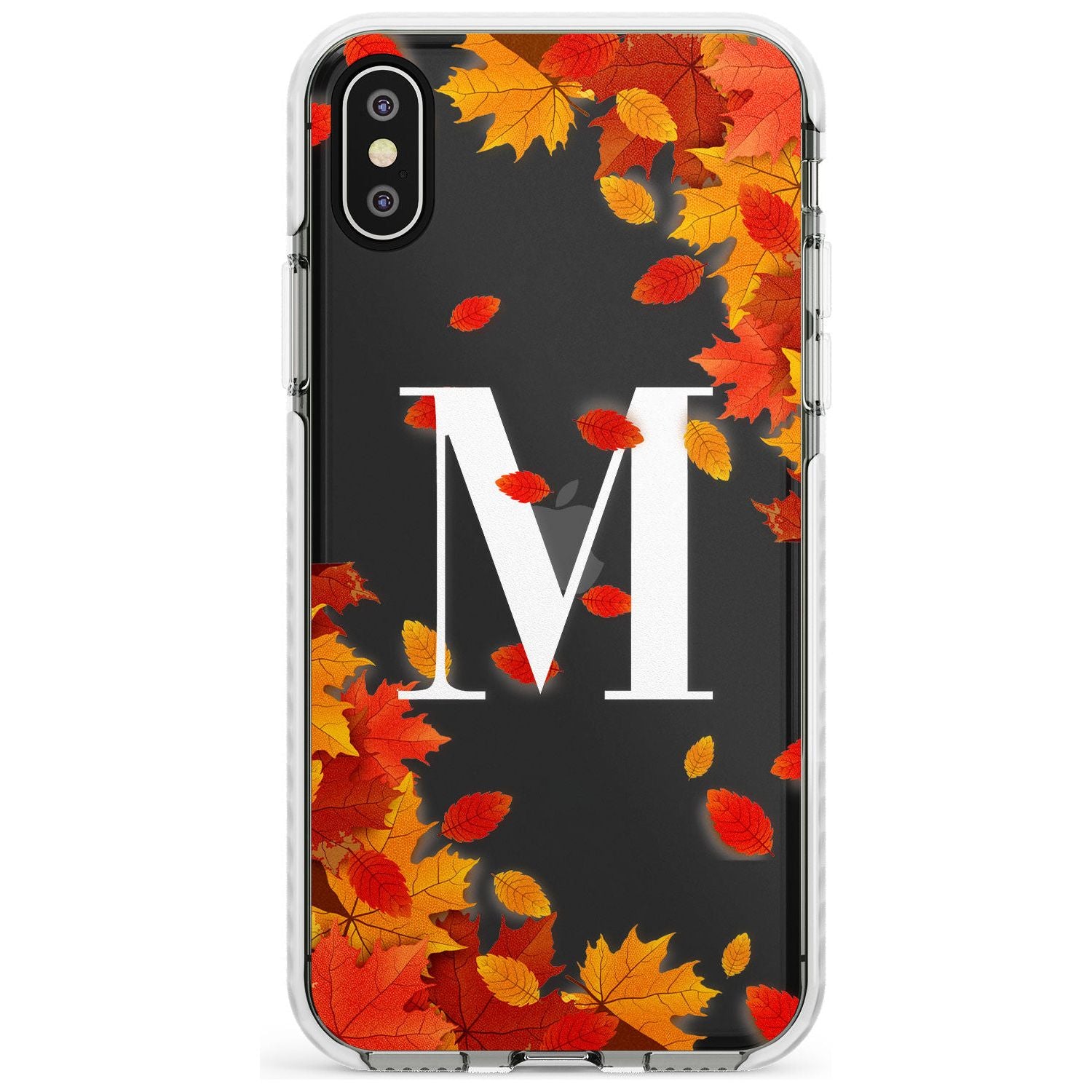 Personalised Monogram Autumn Leaves Impact Phone Case for iPhone X XS Max XR