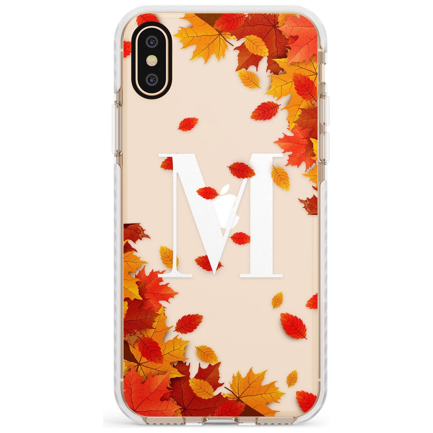 Personalised Monogram Autumn Leaves Impact Phone Case for iPhone X XS Max XR