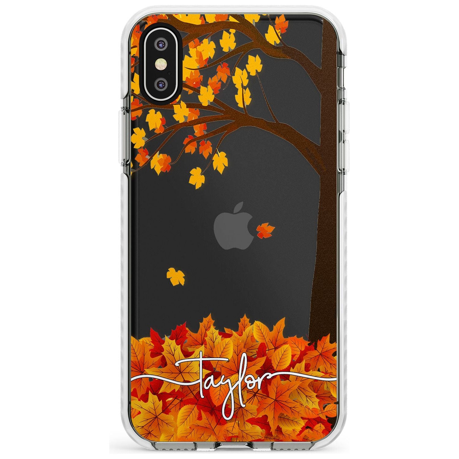 Personalised Autumn Leaves Impact Phone Case for iPhone X XS Max XR