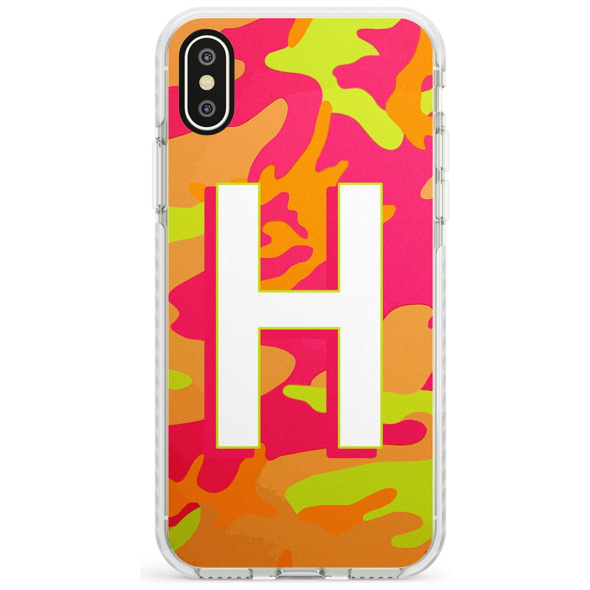 Bright Neon Camo Solid Monogram iPhone Case  Impact Case Custom Phone Case - Case Warehouse