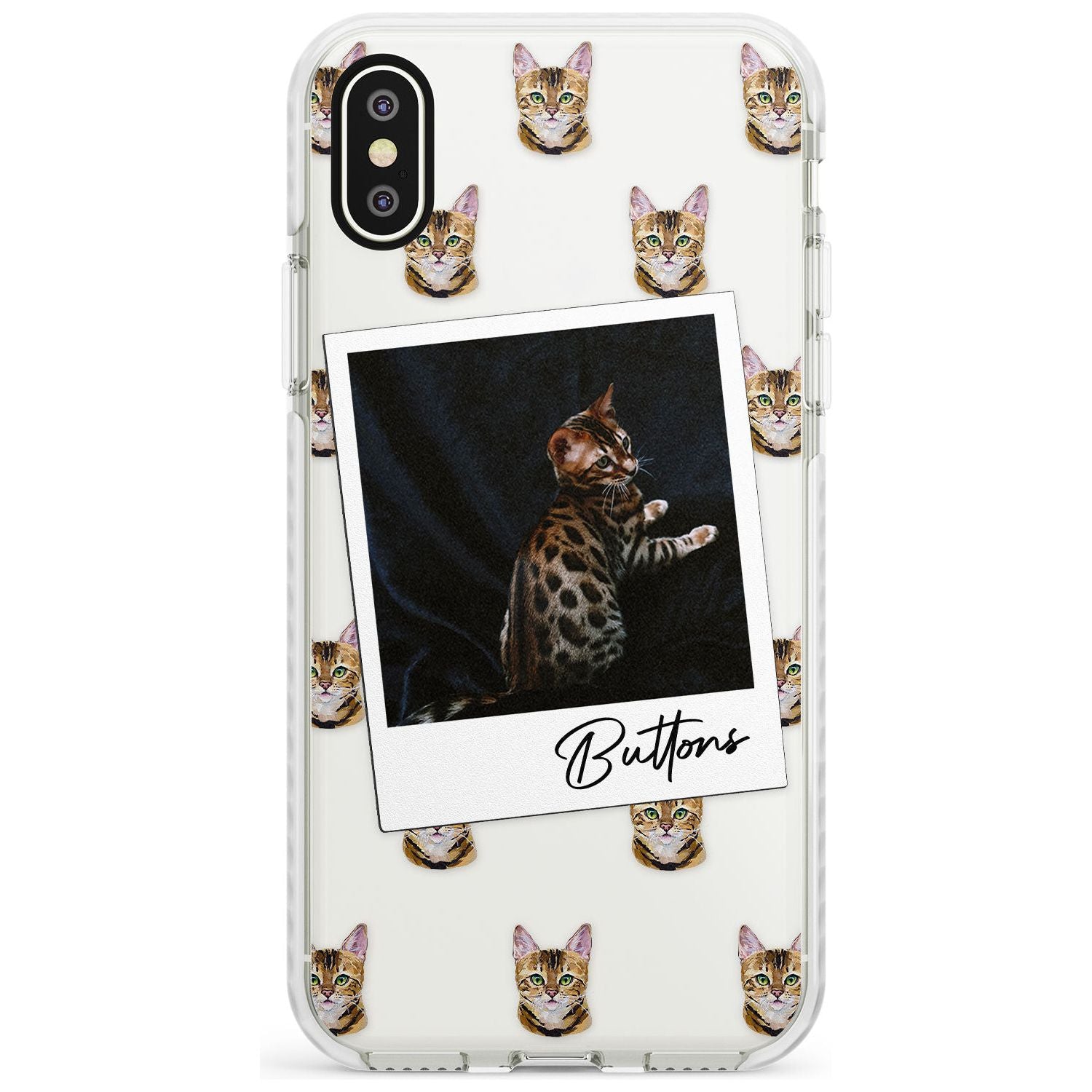 Personalised Bengal Cat Photo Impact Phone Case for iPhone X XS Max XR