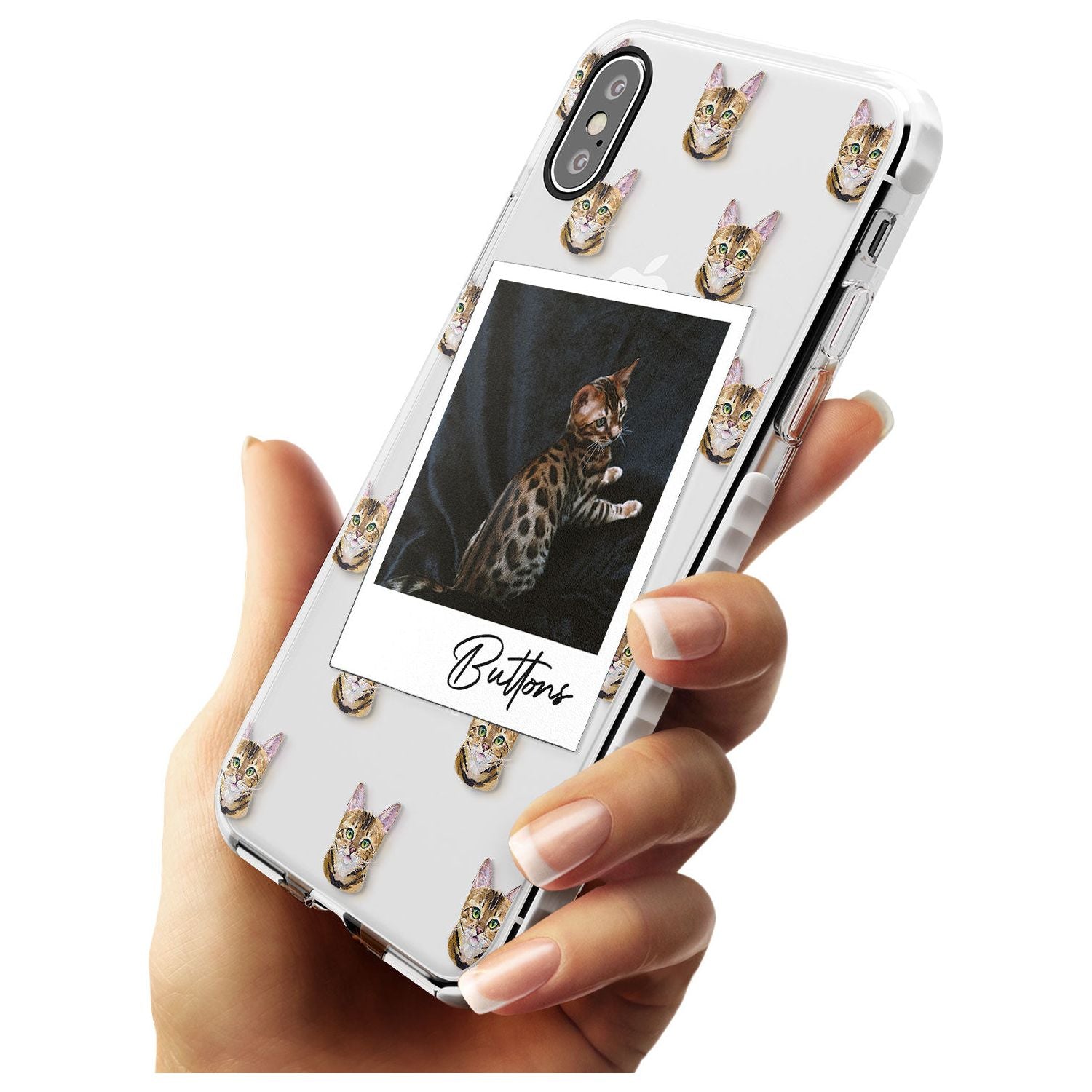 Personalised Bengal Cat Photo Impact Phone Case for iPhone X XS Max XR