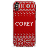 Personalised Red Christmas Knitted Jumper Impact Phone Case for iPhone X XS Max XR