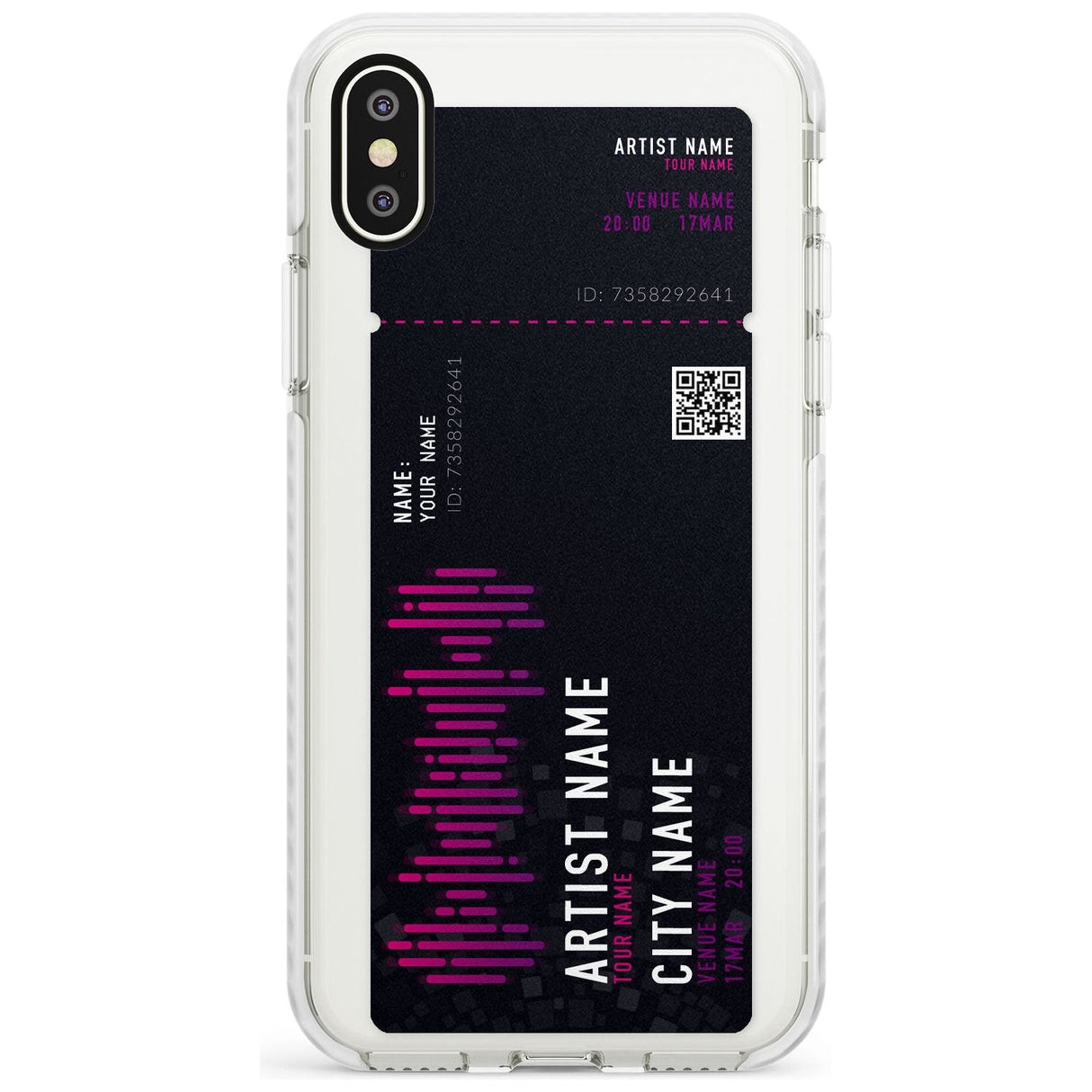 Personalised Concert Ticket Impact Phone Case for iPhone X XS Max XR