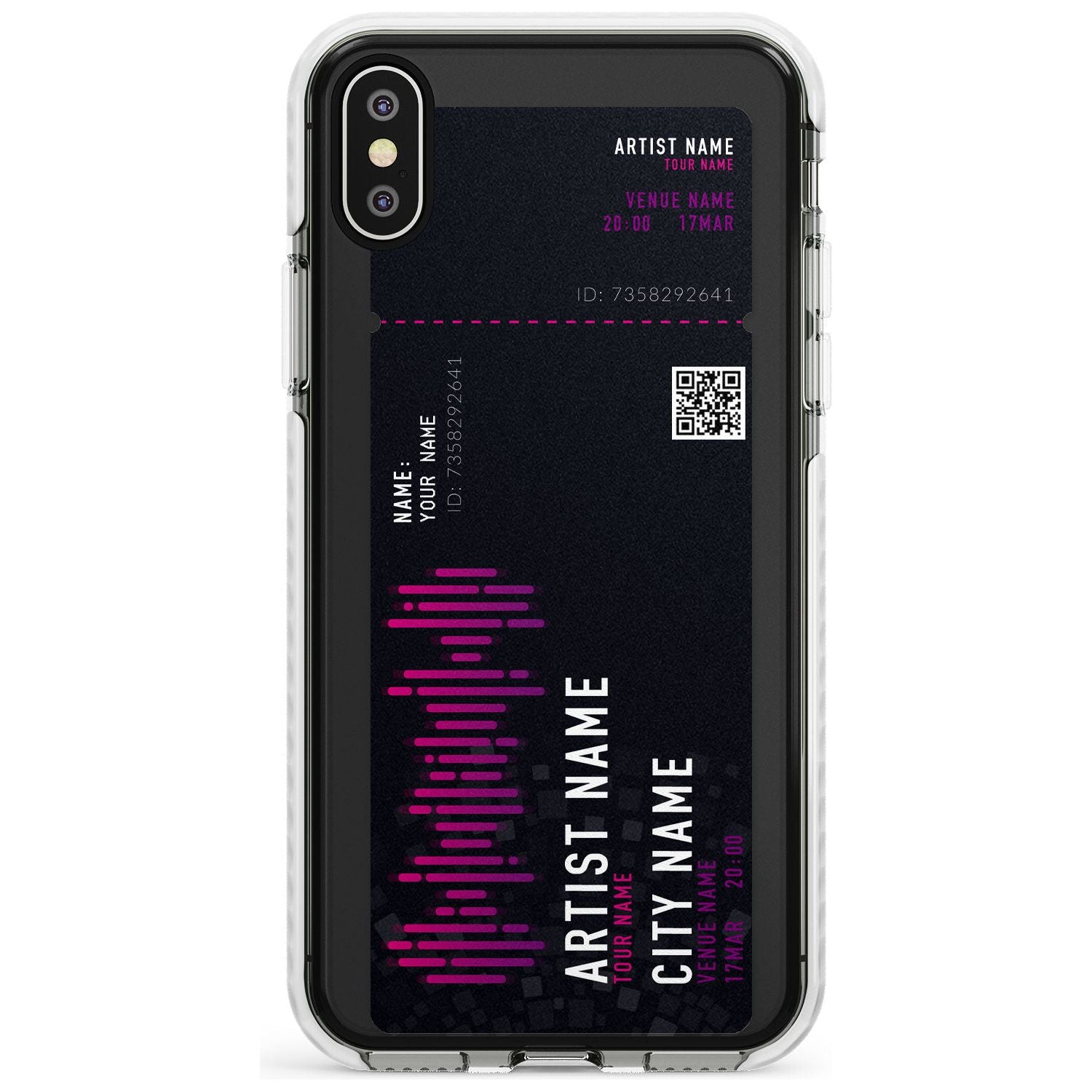 Personalised Concert Ticket Impact Phone Case for iPhone X XS Max XR