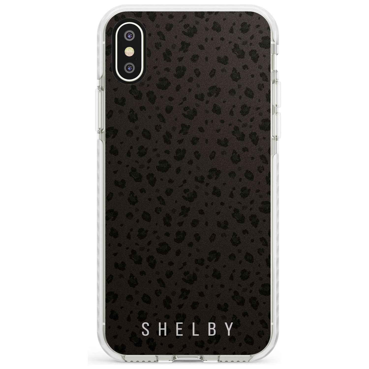 Minimal Lettering Dark Leopard Impact Phone Case for iPhone X XS Max XR