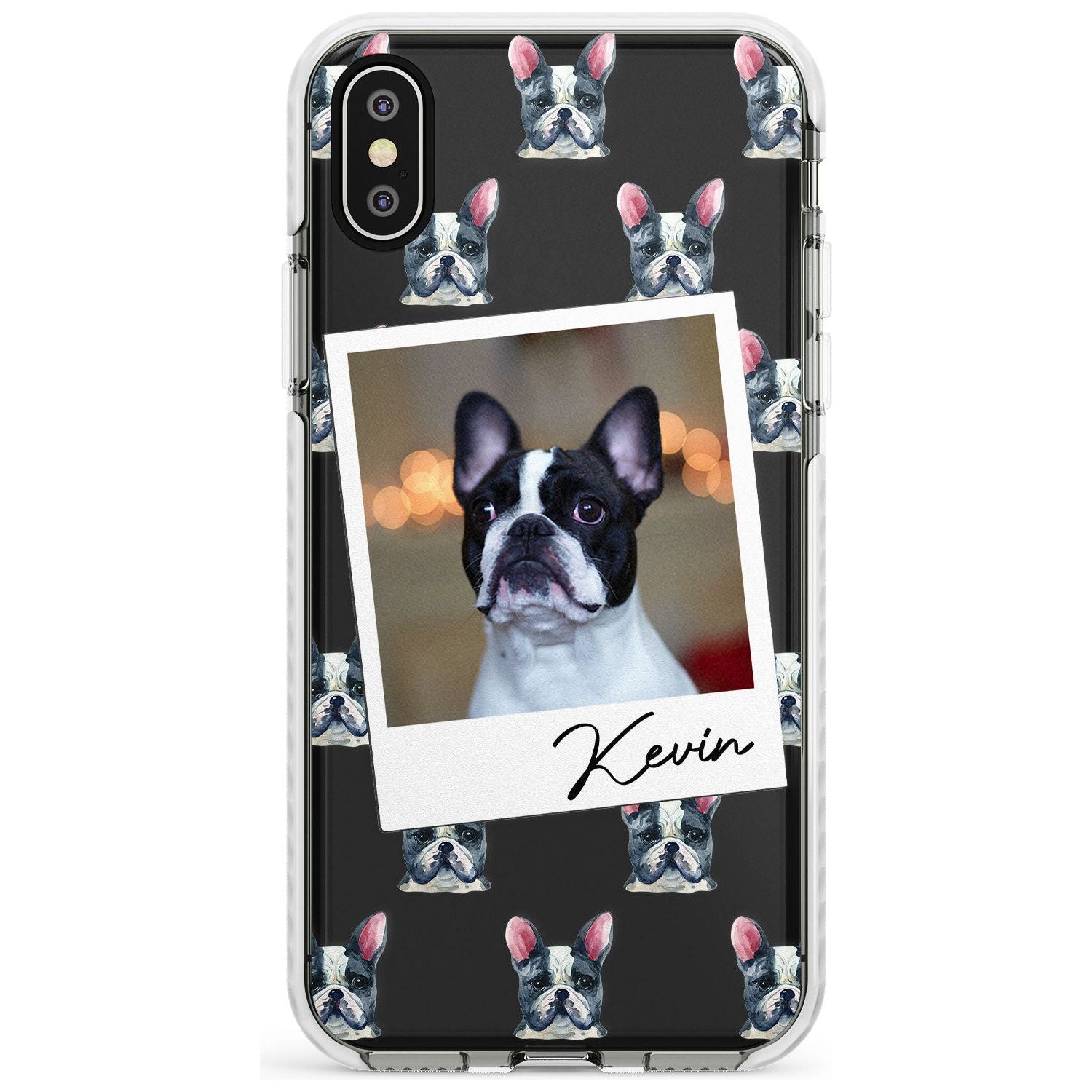 French Bulldog, Black & White - Custom Dog Photo Slim TPU Phone Case Warehouse X XS Max XR