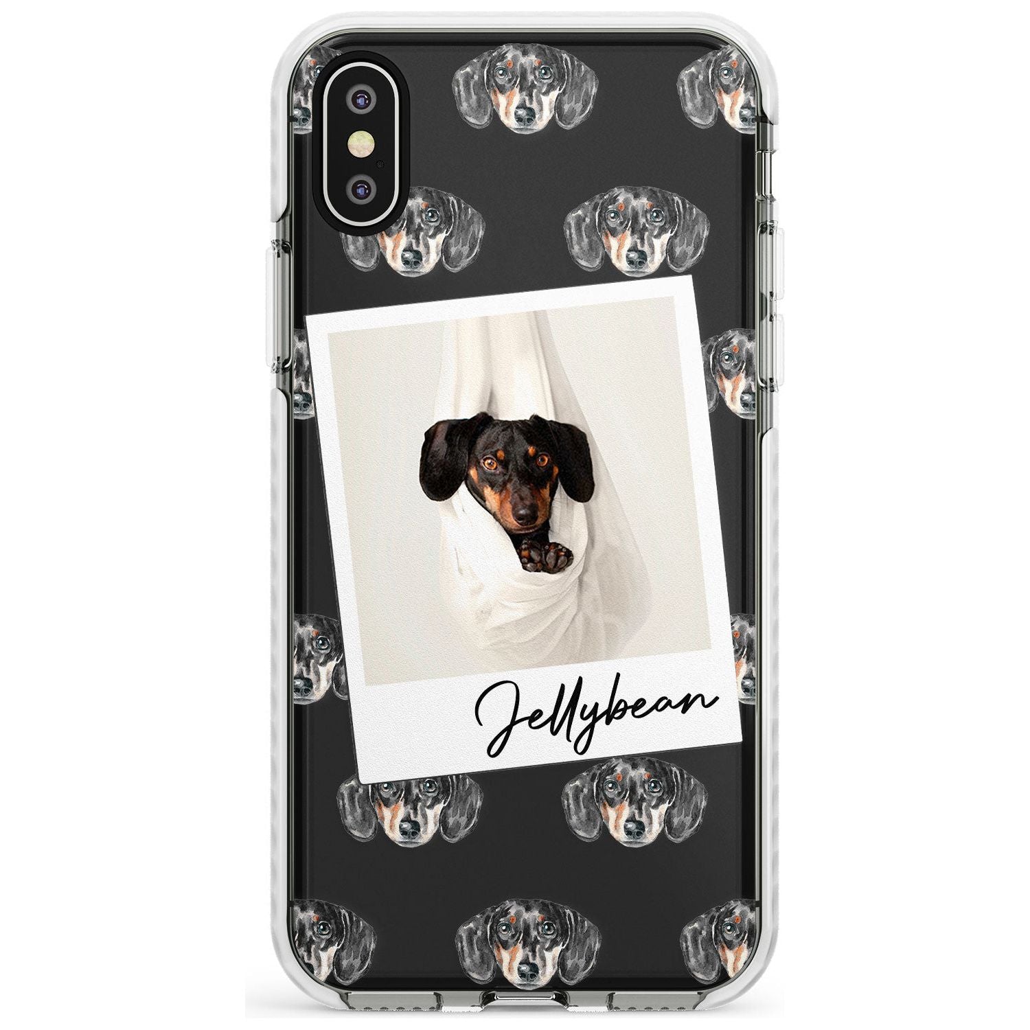 Dachshund, Black- Custom Dog Photo Slim TPU Phone Case Warehouse X XS Max XR